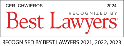 Ceri Chwieros, recognized by Best Lawyers 2021, 2022, 2023 and 2024